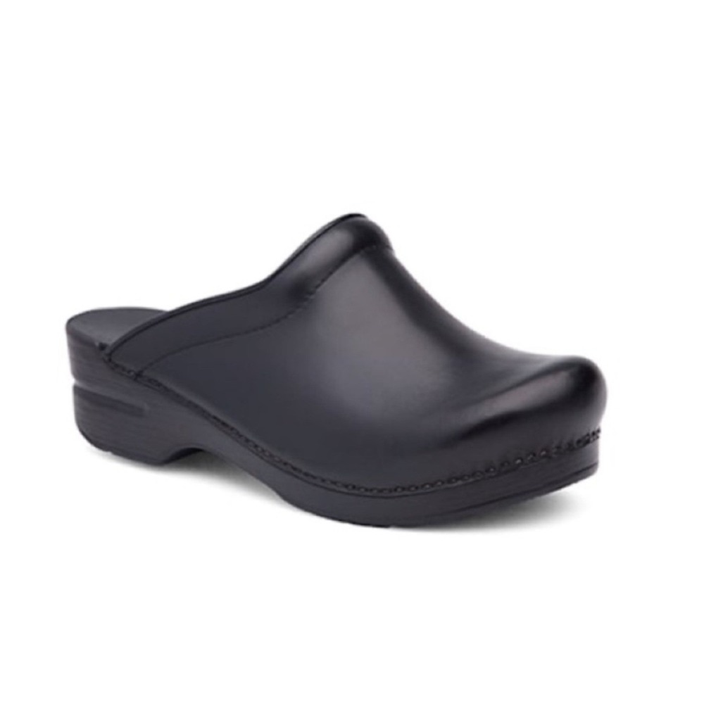 Dansko Sonja Professional Clogs Womens 11 Black Leather Mules